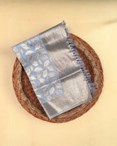 SC3071 - Linen Saree With Foil Weaving